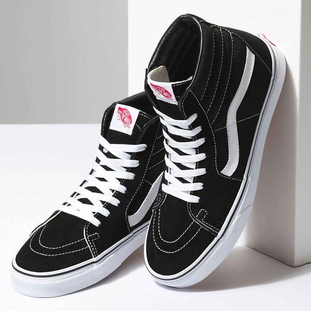 VAN'S UNISEX SK8-HI SUEDE BLACK/WHITE | U.S. Mens 9.5 | New
